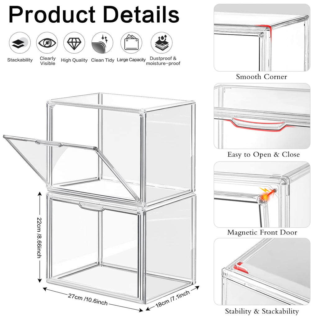 Jolof Store Clear Acrylic Handbag Organizer – 4 Pack Stackable Storage