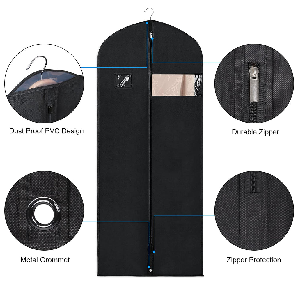 Syeeiex 8-Pack Non-Woven Garment Bags for Dresses and Suits | 60x152cm
