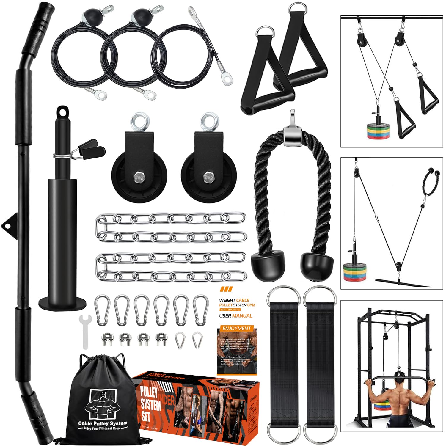 Favuit Cable Pulley System – Home Gym LAT Pull Down Machine Attachment