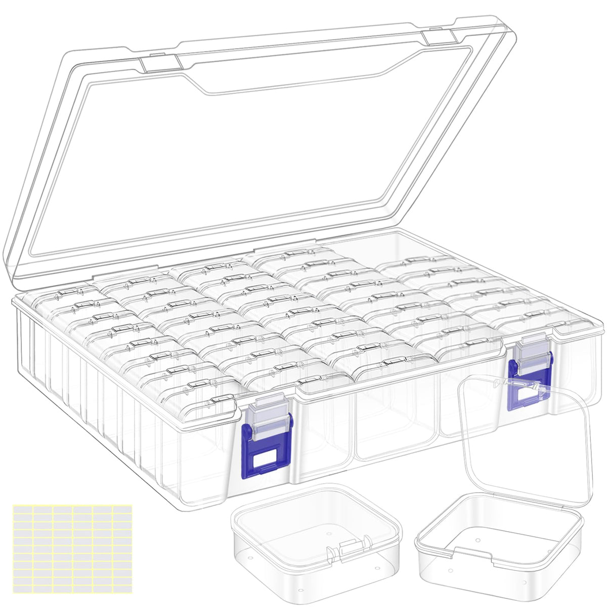 LINYAPRY Bead Organizer Box, 46 Pcs Small Bead Organizers and Storage Plastic Cases - image 1