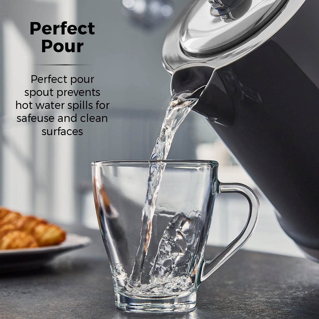 Tower Belle Jug Kettle – 1.5L Rapid Boil 3000W Electric Kettle, Graphite