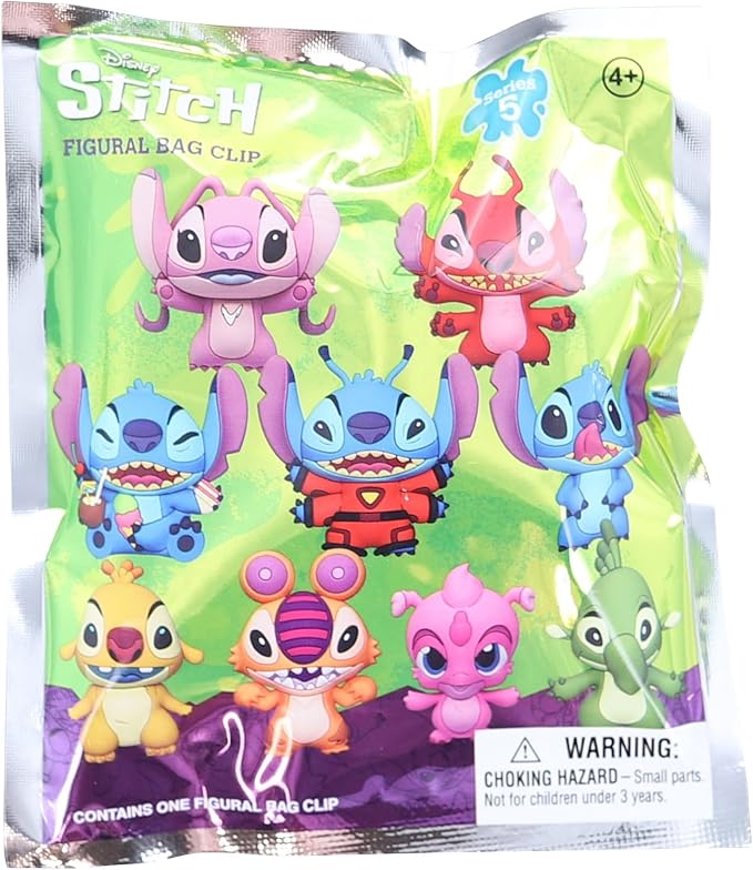 Disney Stitch Series 5 3D Figural Foam Bag Clip – Collectible Keychain