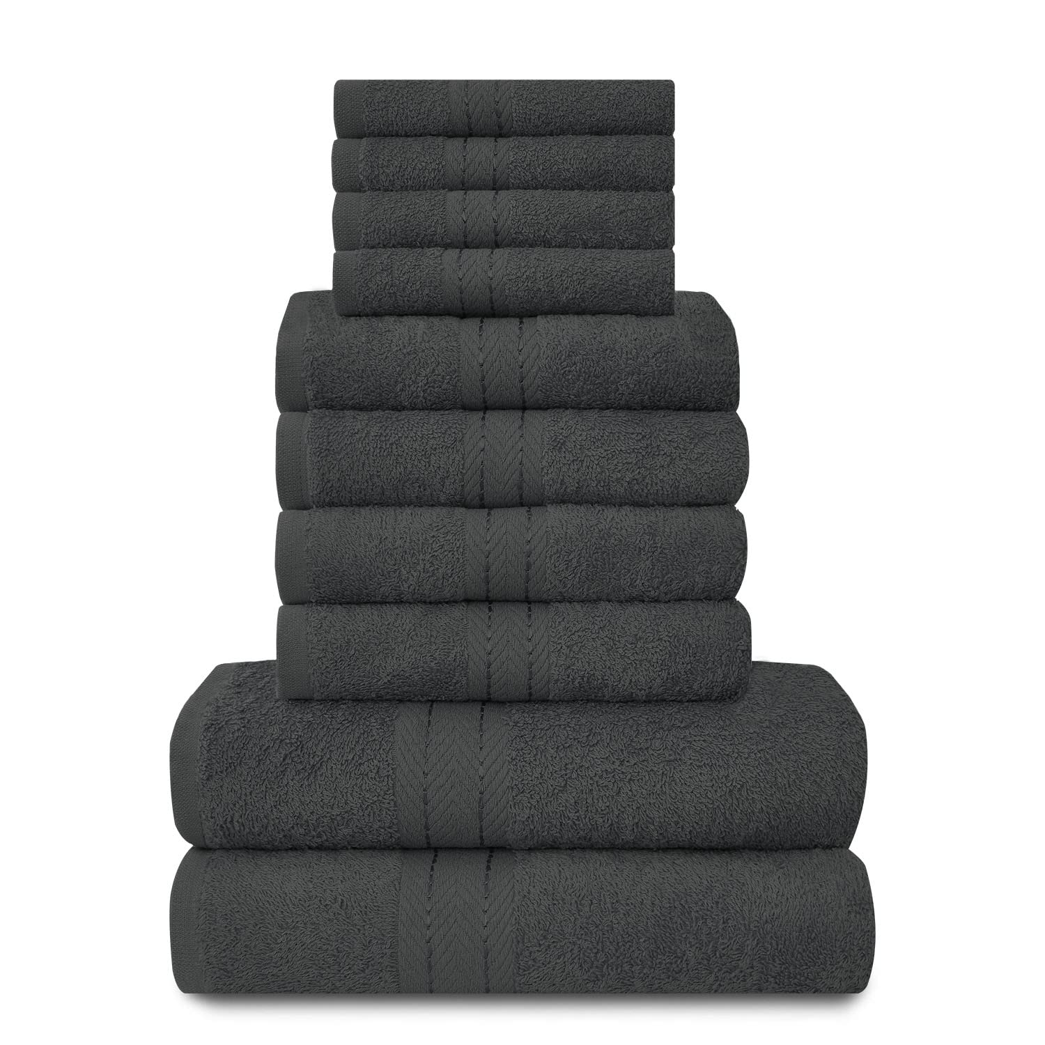 GC Gaveno Cavailia 10-Piece Egyptian Cotton Towel Bale Set – Charcoal