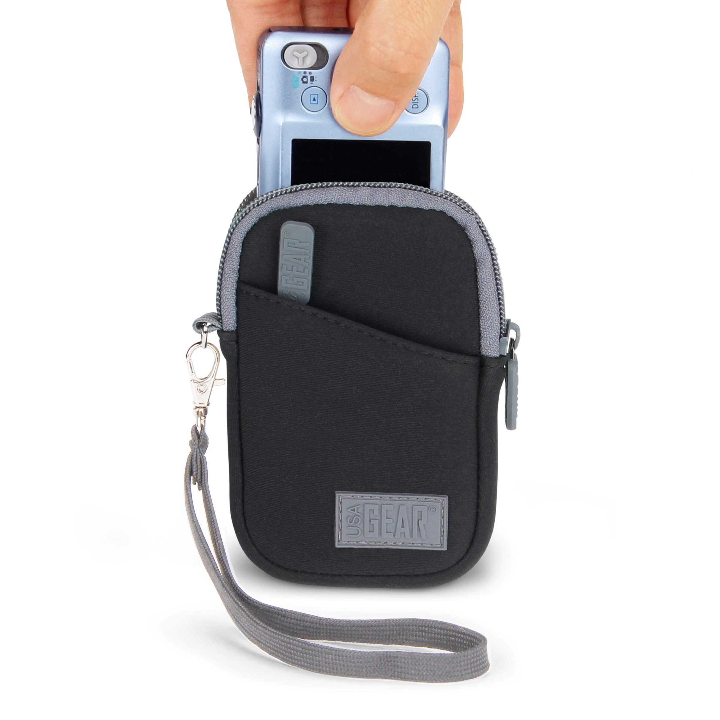 USA Gear Neoprene Digital Camera Case Sleeve with Wrist Strap - Black