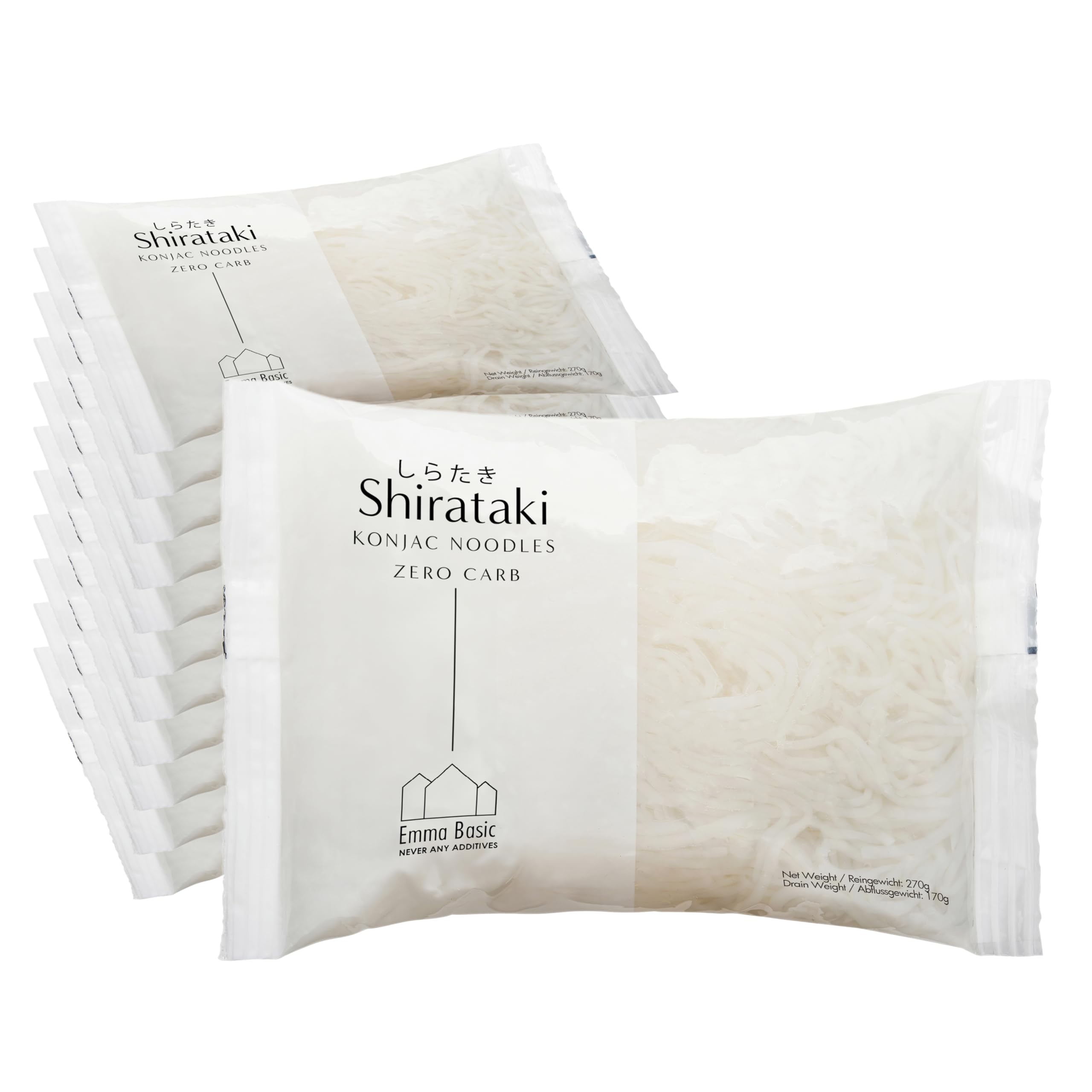 Emma Basic Shirataki Konjac Noodles – Low Carb & Vegan Pasta (12 Pack)