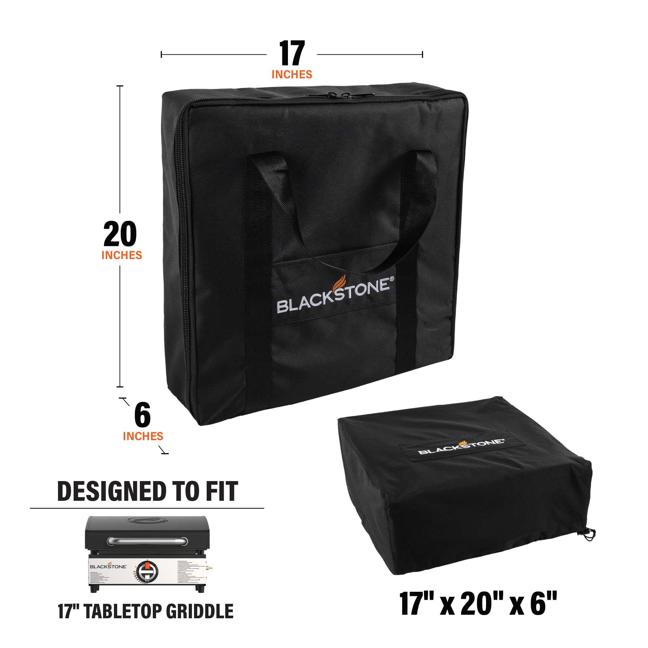 Blackstone 17" Griddle Cover and Carry Bag | 600D Water Resistant Set