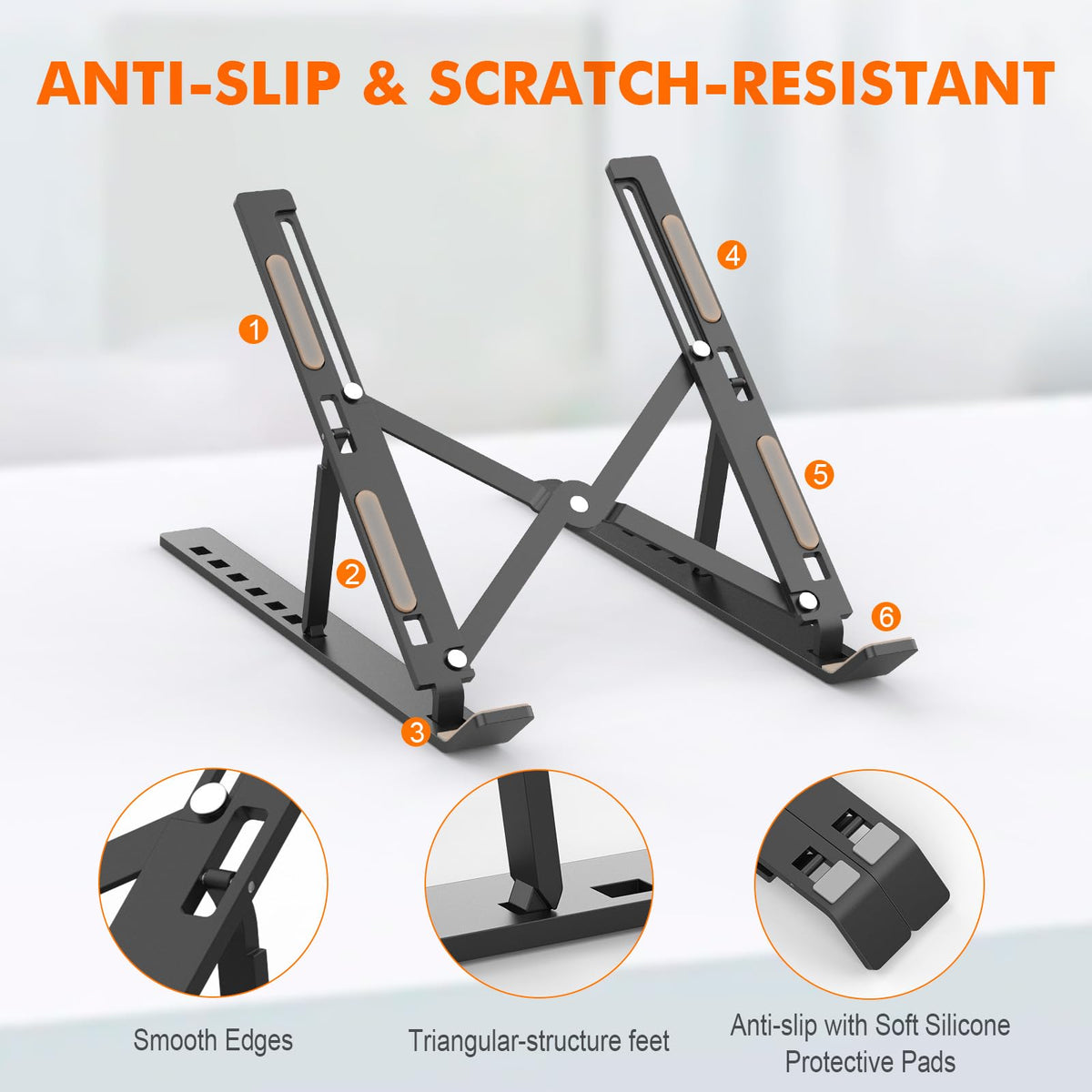 GRIFEMA Laptop Stand for Desk, Aluminum Laptop Riser 7-Angle Adjustable - image 5