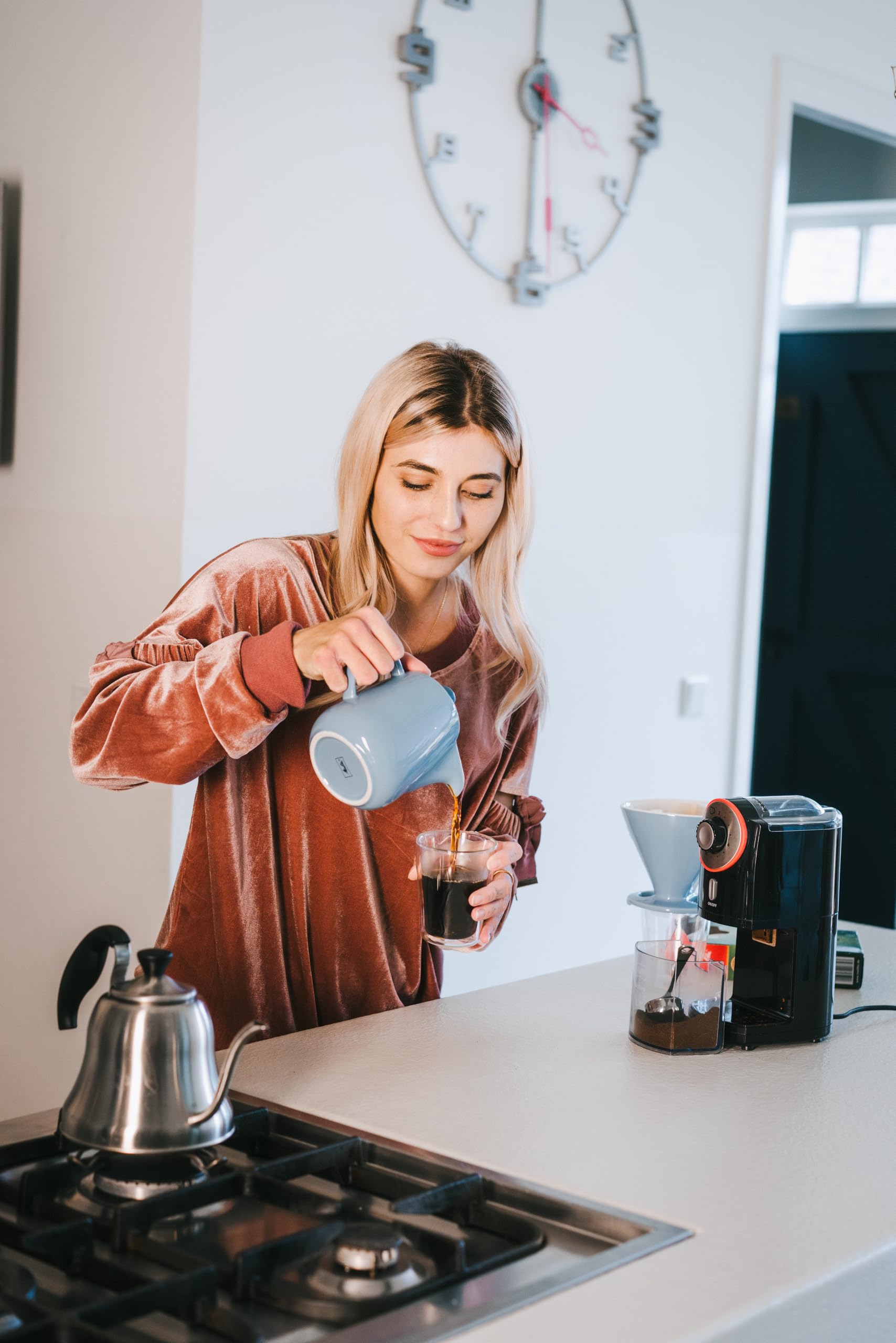 Melitta Molino Electric Coffee Grinder – 17 Settings, Black/Red