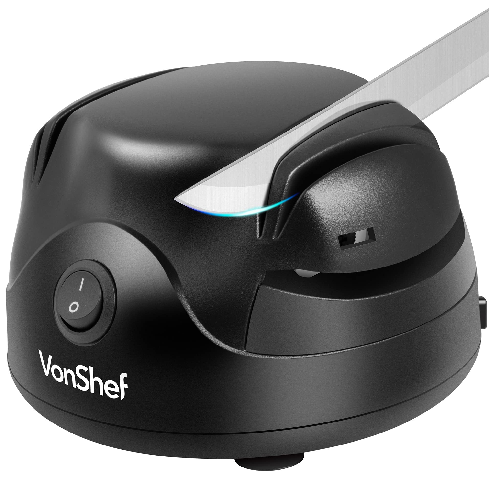 VonShef Electric Knife & Scissor Sharpener - 60W Dual Wheel - Black
