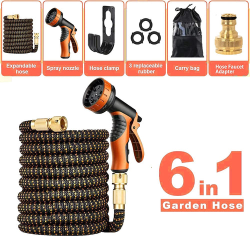 100ft Expandable Garden Hose – 10-Mode Spray & Brass Fittings
