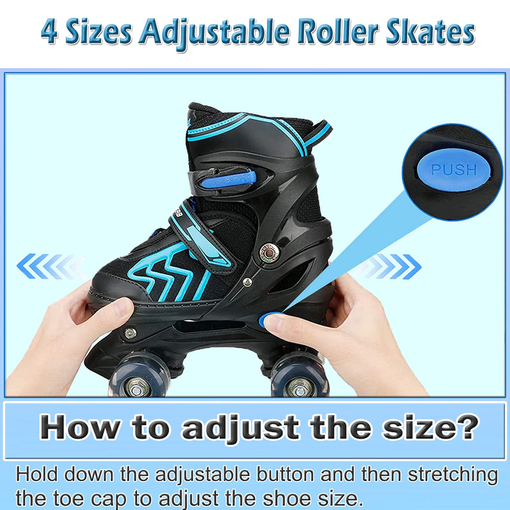 Kids Adjustable Roller Skates with Light Up Wheels