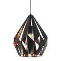 EGLO Vintage Steel Pendant Light | Industrial Black & Copper – 60W