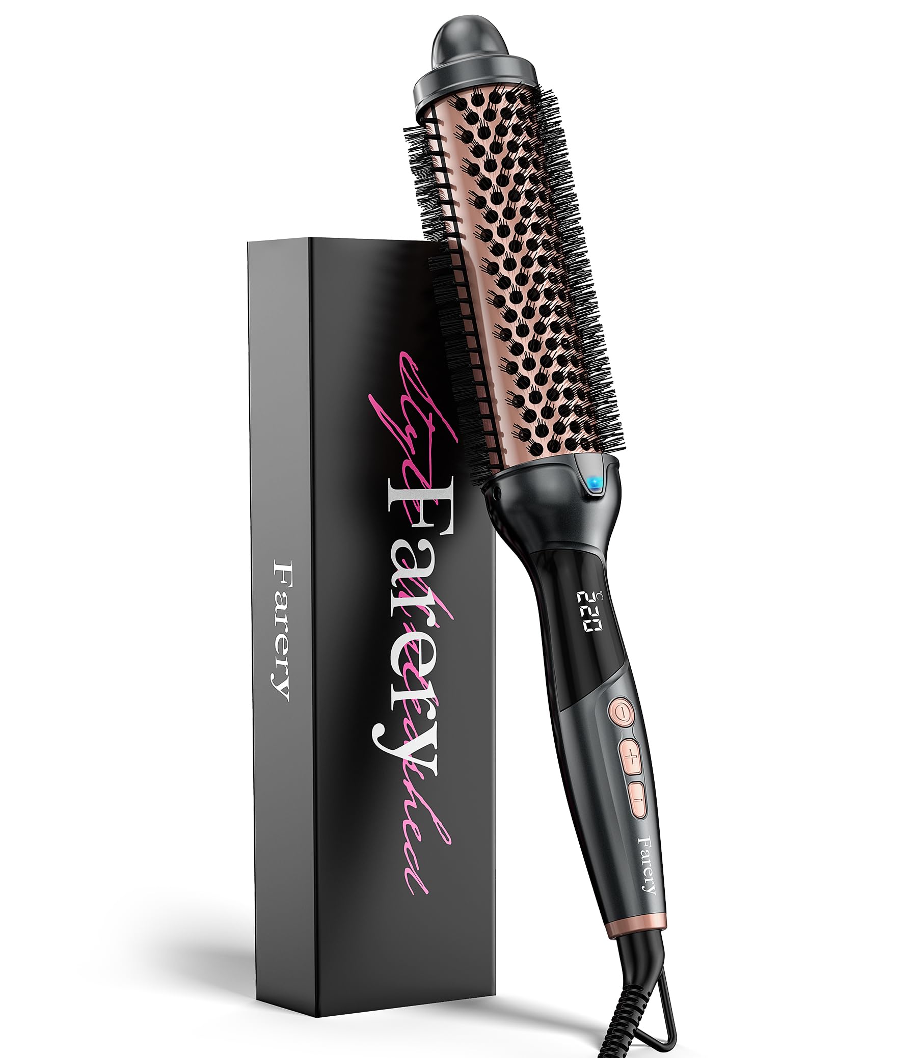 Farery 38mm Thermal Brush – Ionic Ceramic Hot Brush for Bouncy Curls