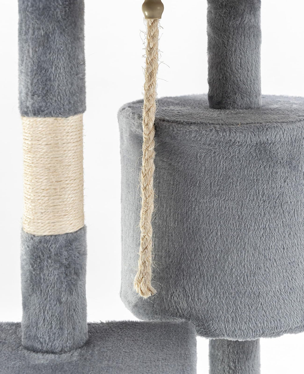 lionto Cat Tree with Sisal Scratching Post, Cave & Play Rope – 112 cm