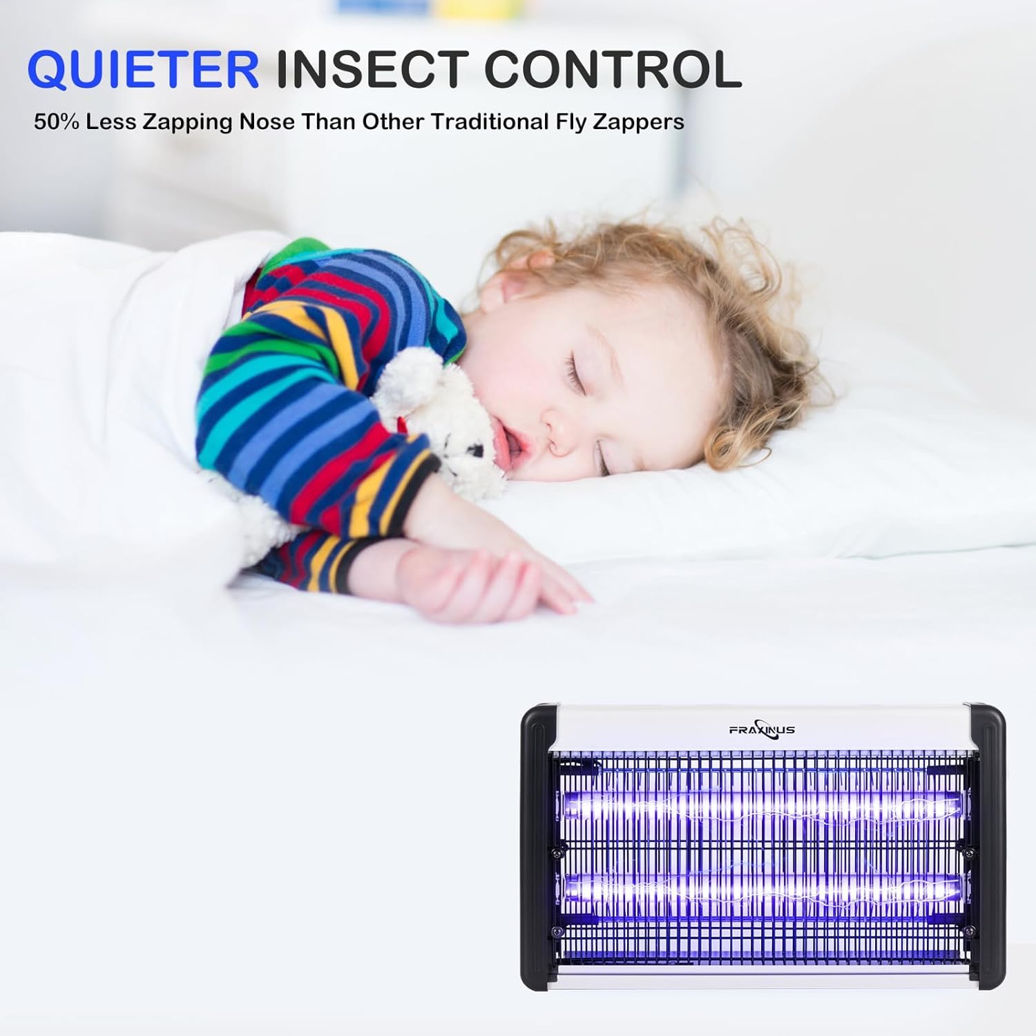FRAXINUS Electric Bug Zapper – 4200V Mosquito Killer Lamp with 20W UV Light