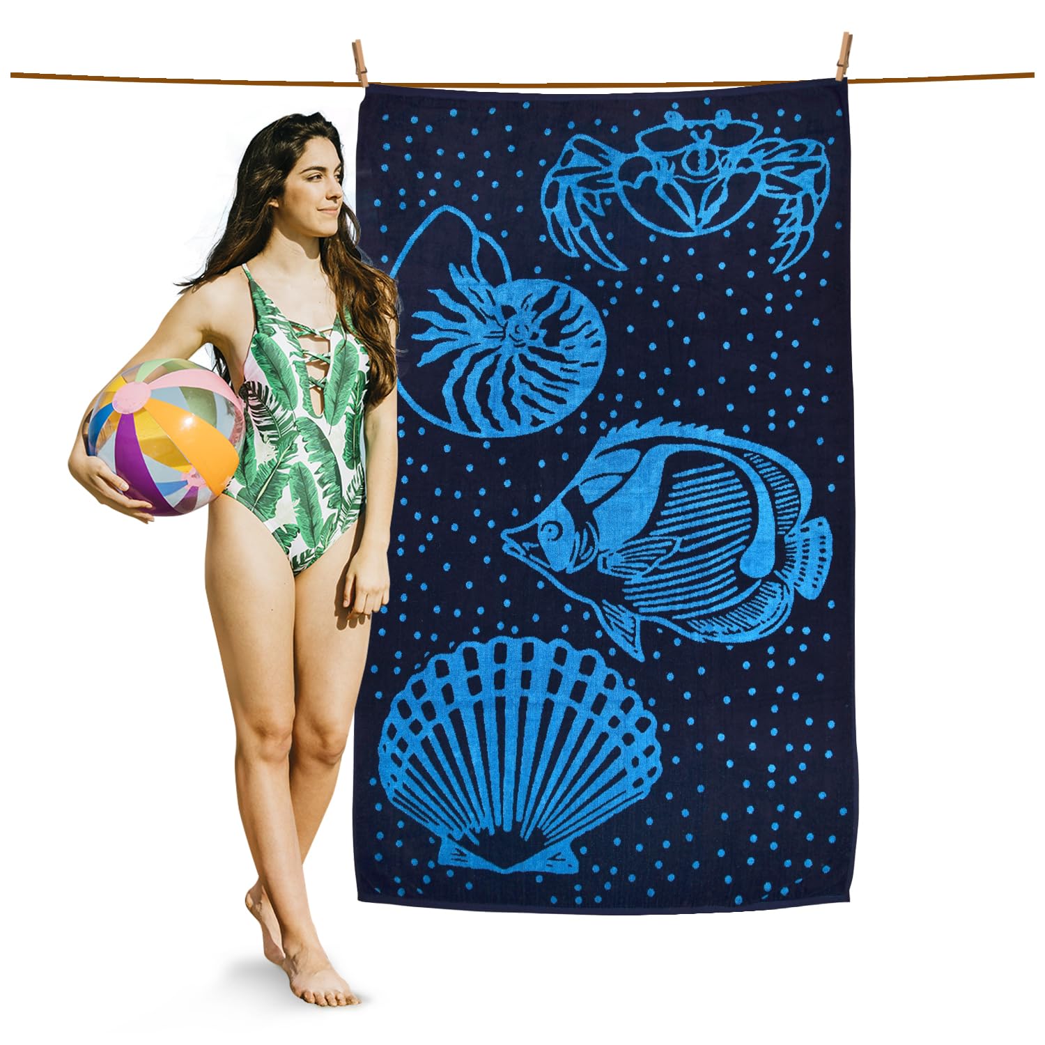 GC Gaveno Cavailia Polka Dot Beach Towel | Quick Dry 500 GSM Extra Large