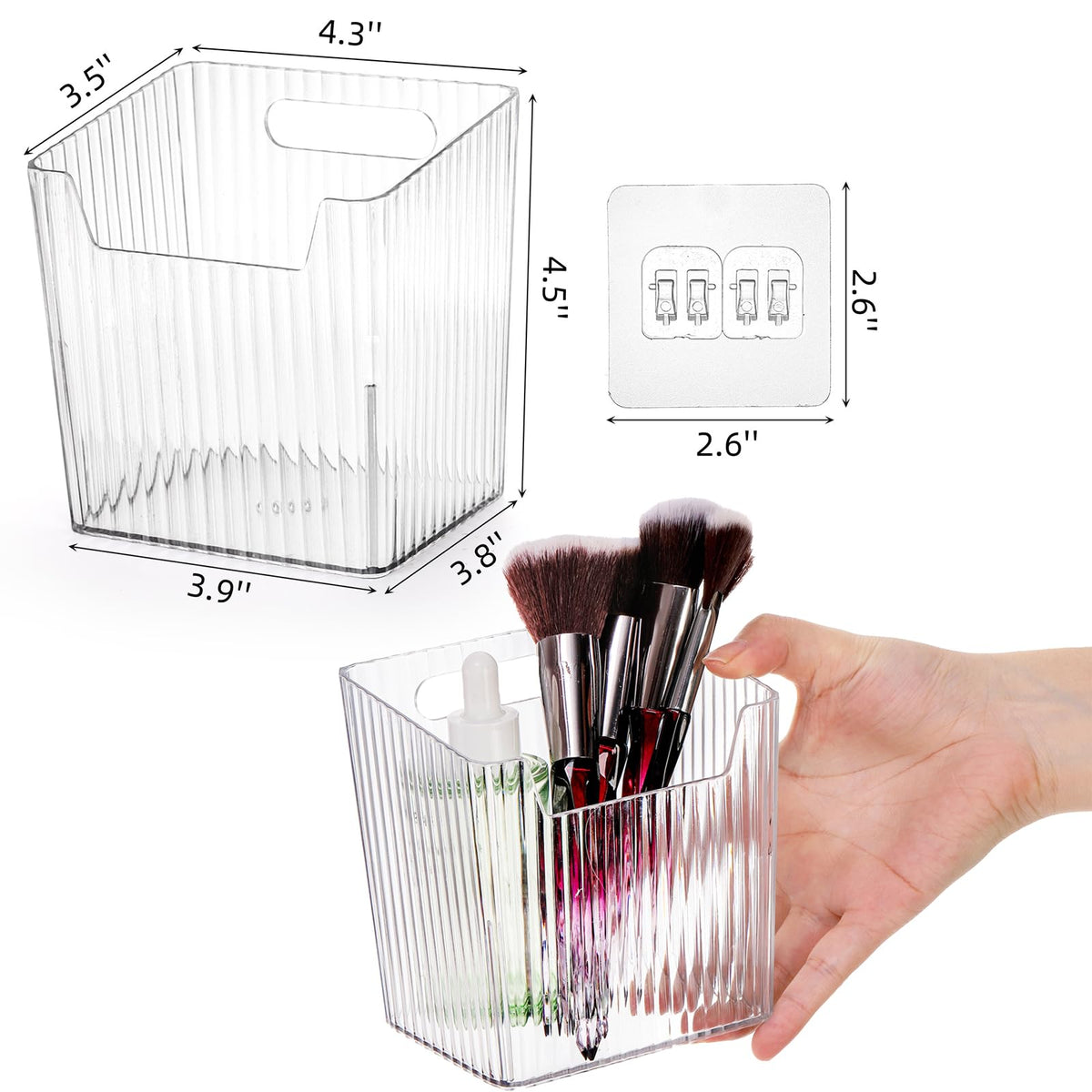 WRINGKIT 6 Pack Kitchen Cabinet Door Storage Box, Self-Adhesive Wall Mounted Cupboard Organiser, Stackable Storage Organizer Holder Basket for Walls - image 2