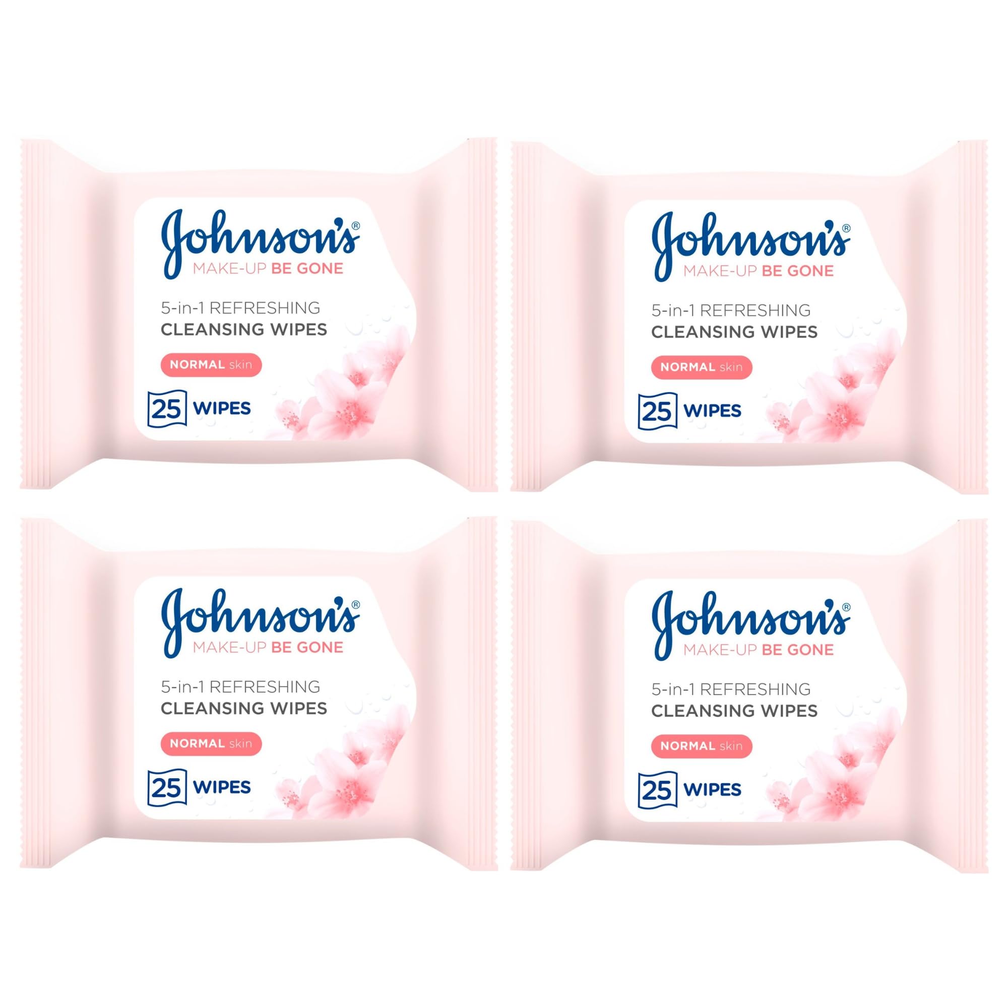 Johnson's Makeup Remover Facial Wipes for Normal Skin – 100 Pack