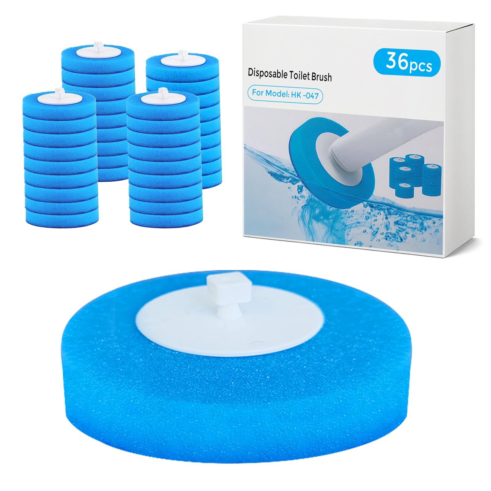 36PCS Disposable Toilet Brush Heads | HK-047 Refill Sponges