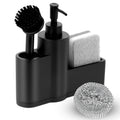 Haisheng Matte Black Kitchen Sink Caddy | Soap Dispenser & Scrubber Set
