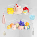 Bath Toy Storage - 2 Pack Acrylic Adhesive Corner Shower Caddy