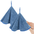 VIVOTE 2-Pack Round Microfibre Hand Towels – Quick Dry Blue 50x50cm