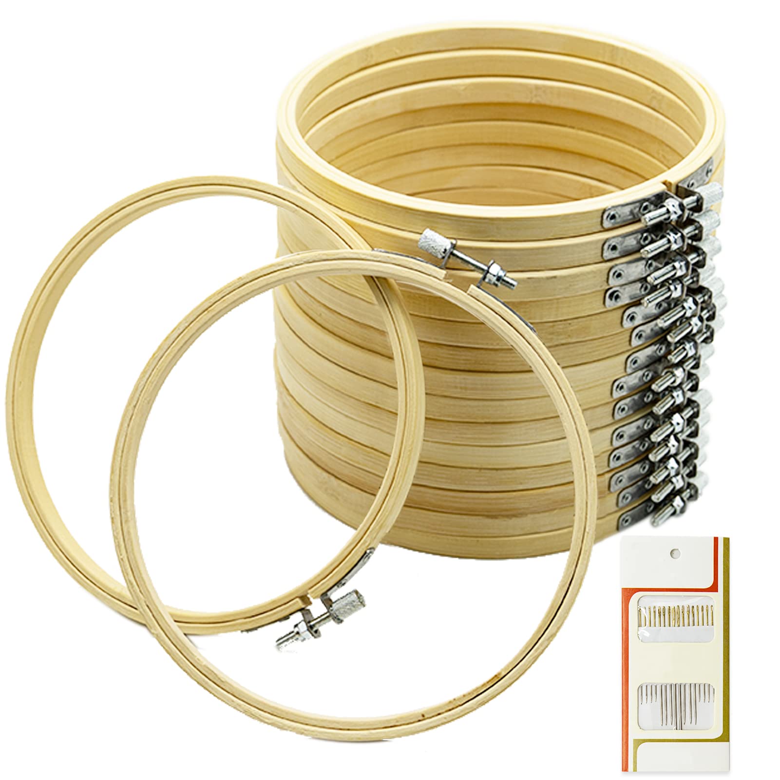 16 Pack 5 inch Bamboo Embroidery Hoops for DIY Art Crafts