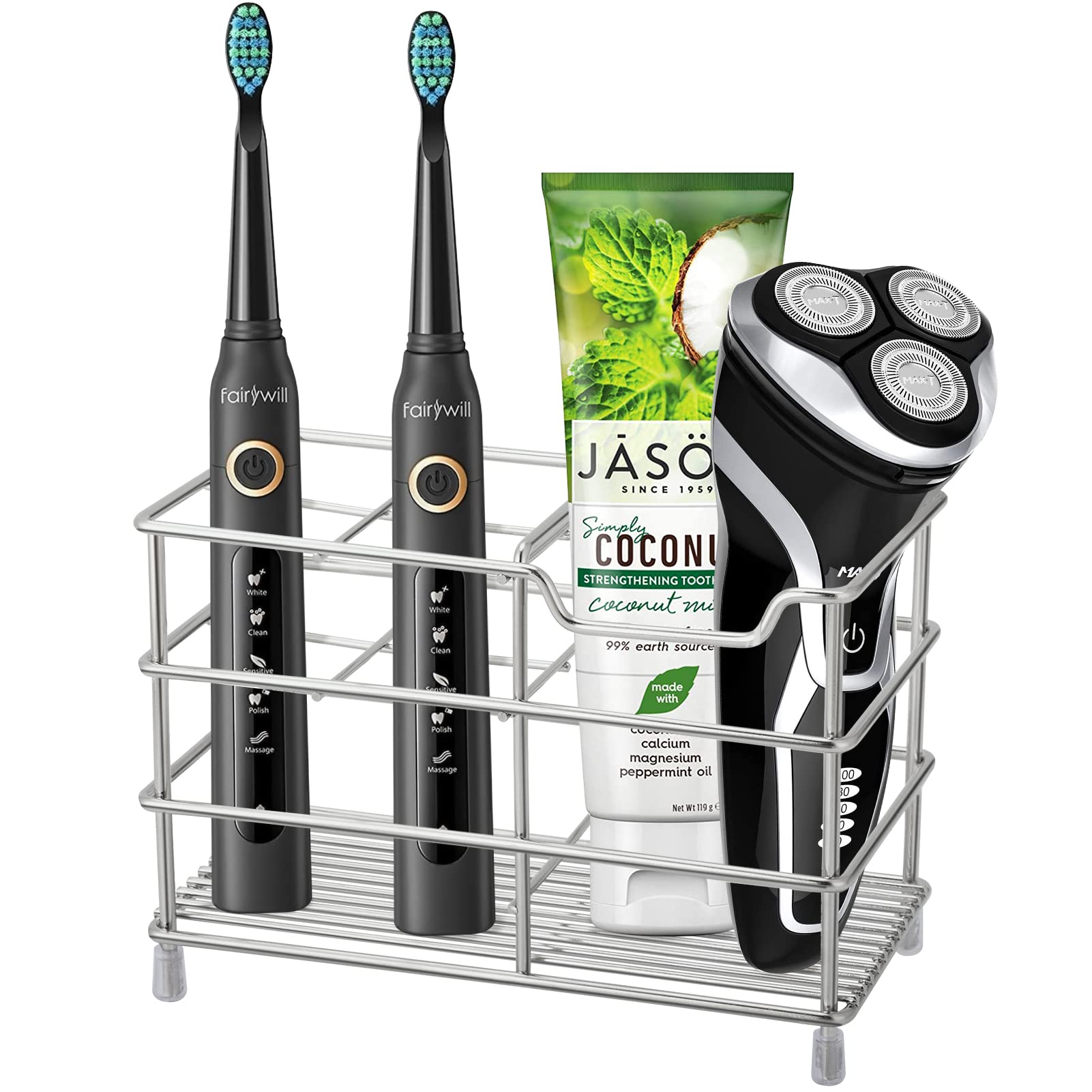 Urbanstrive 304 Stainless Steel Toothbrush Holder - Rust-Proof Silver