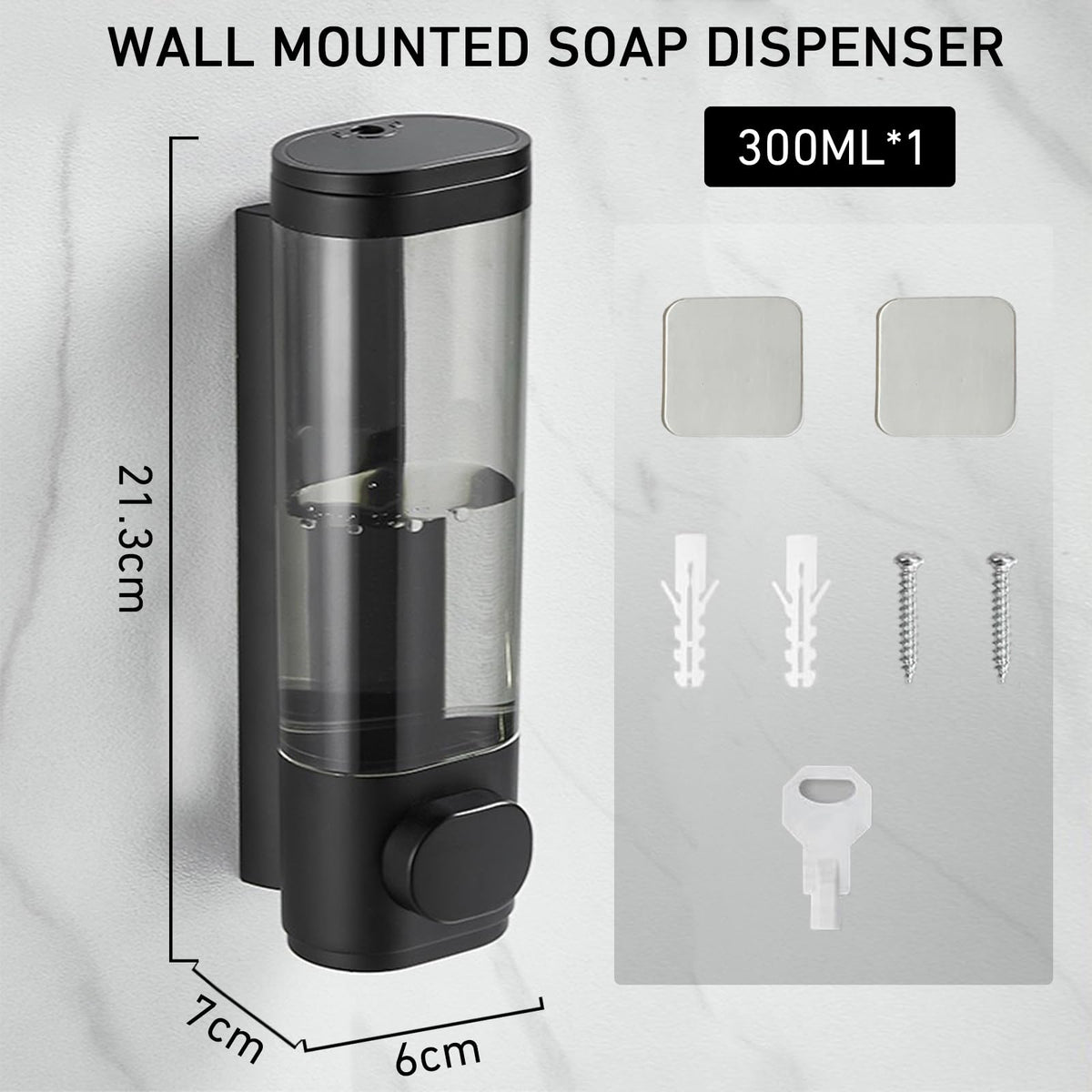 300ml Wall Mounted Soap Dispenser, Shower Gel Dispenser Wall Mounted - image 2