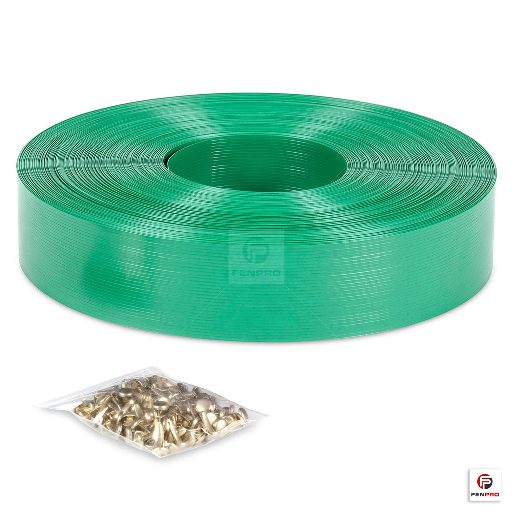 Fenpro Chain Link Fence Privacy Tape - Emerald Green 250ft Roll with Fasteners