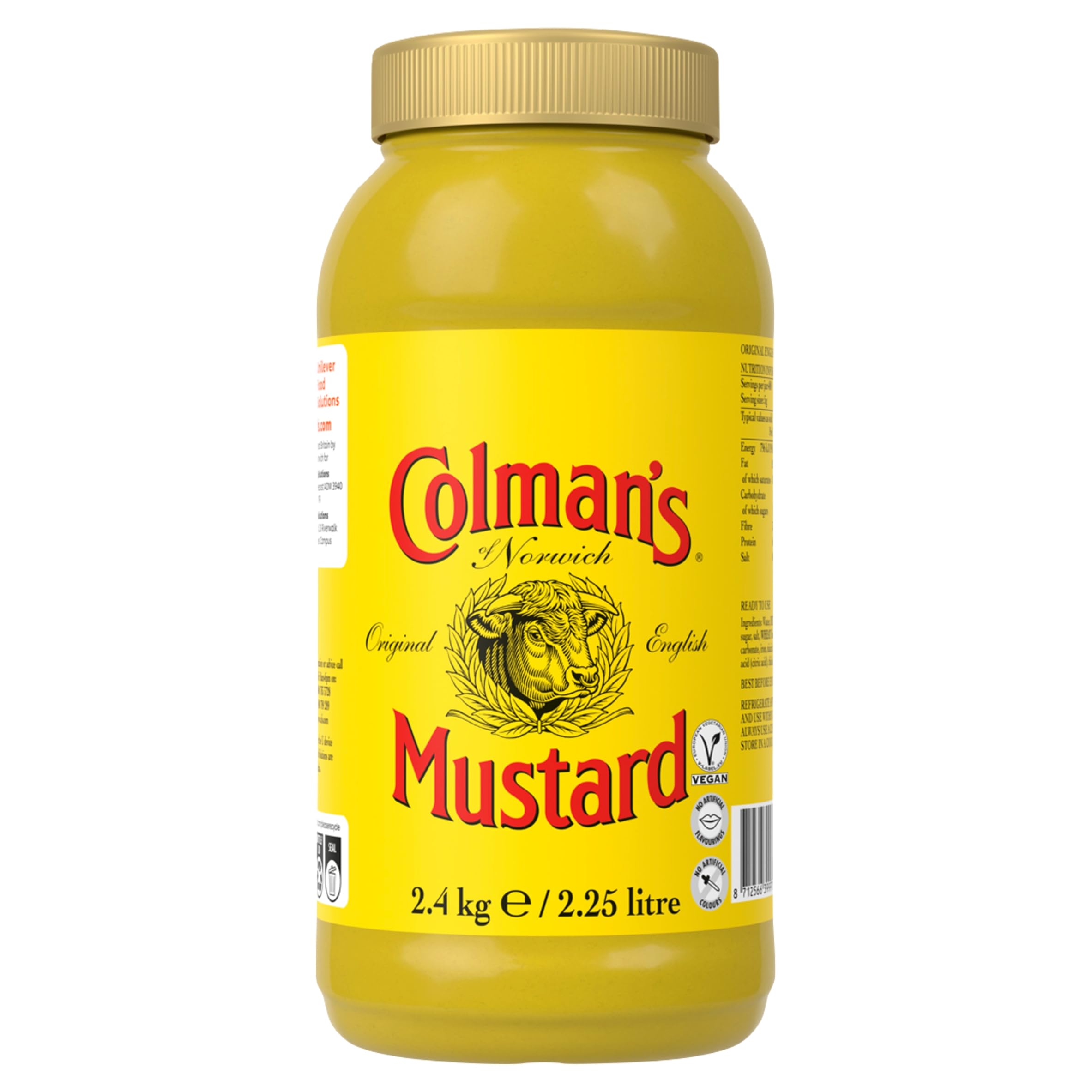Colman's English Mustard – Original Spicy Condiment, 2.25 Litre Bulk