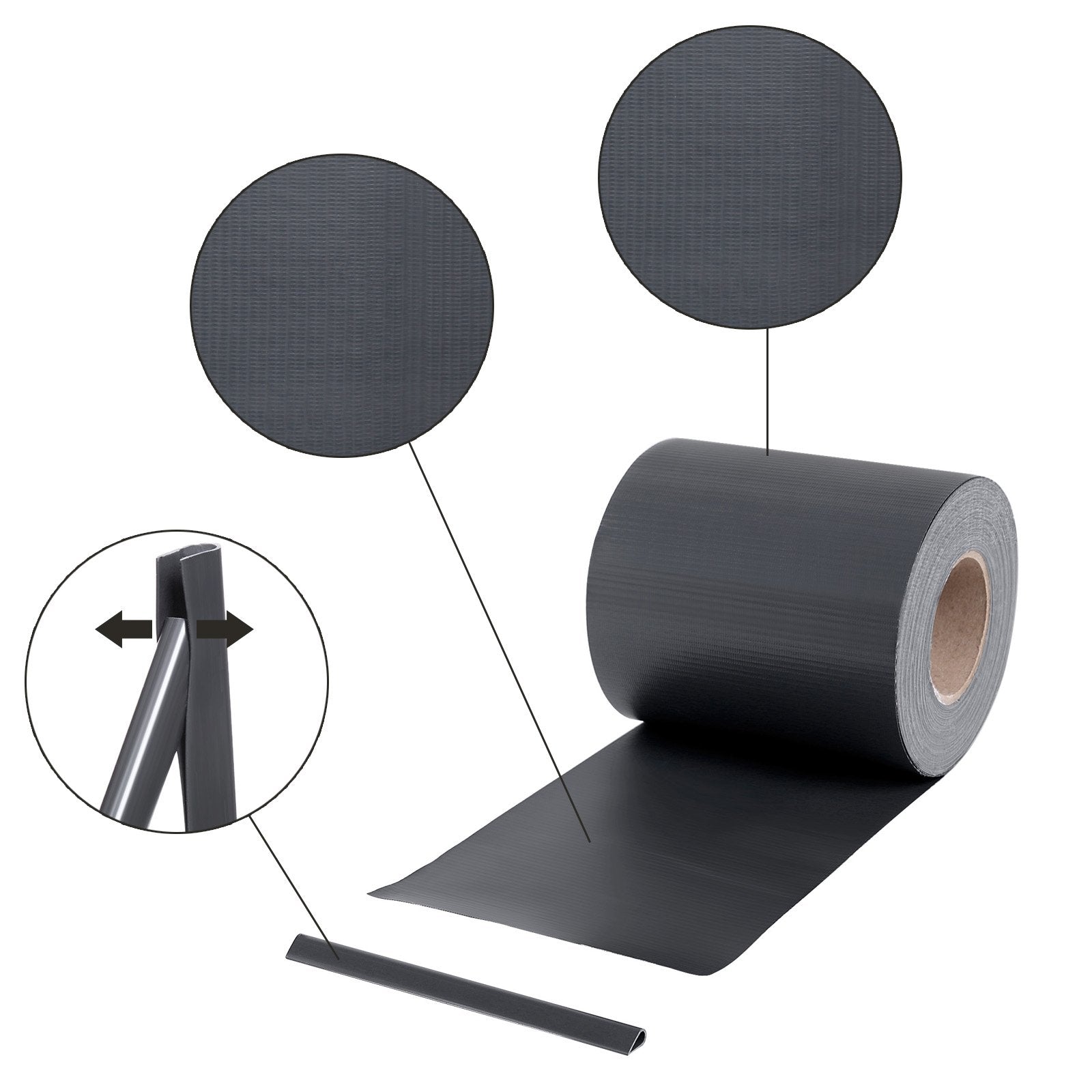 SONGMICS PVC Privacy Screen Strips | 50m x 19cm Fence Cover with 25 Clips