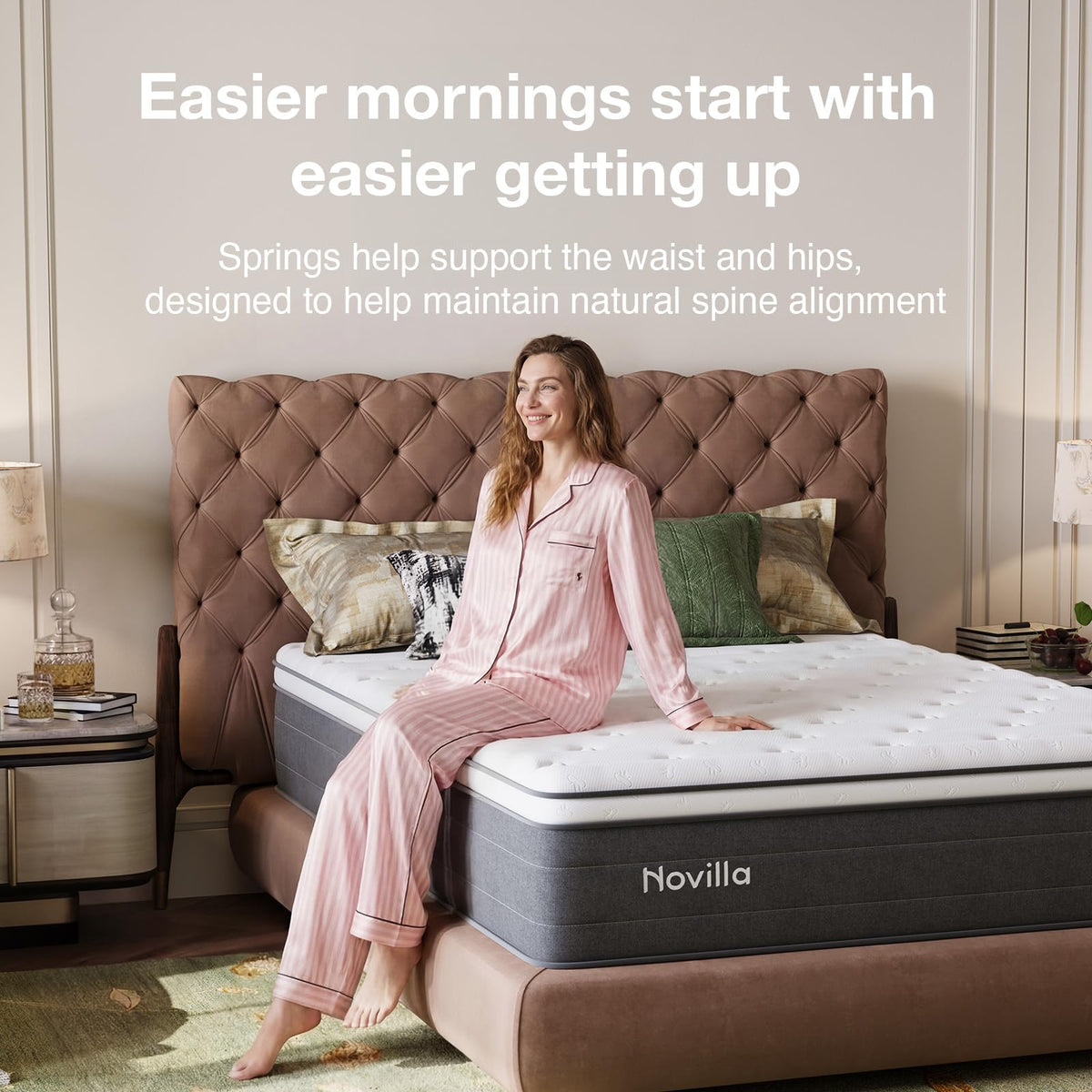 Novilla Small Double Mattress 4FT – 27CM Medium Firm Memory Foam Hybrid Mattress with 7-Zone Pocket Sprung Support, Motion Isolation, Pressure Relief - image 2