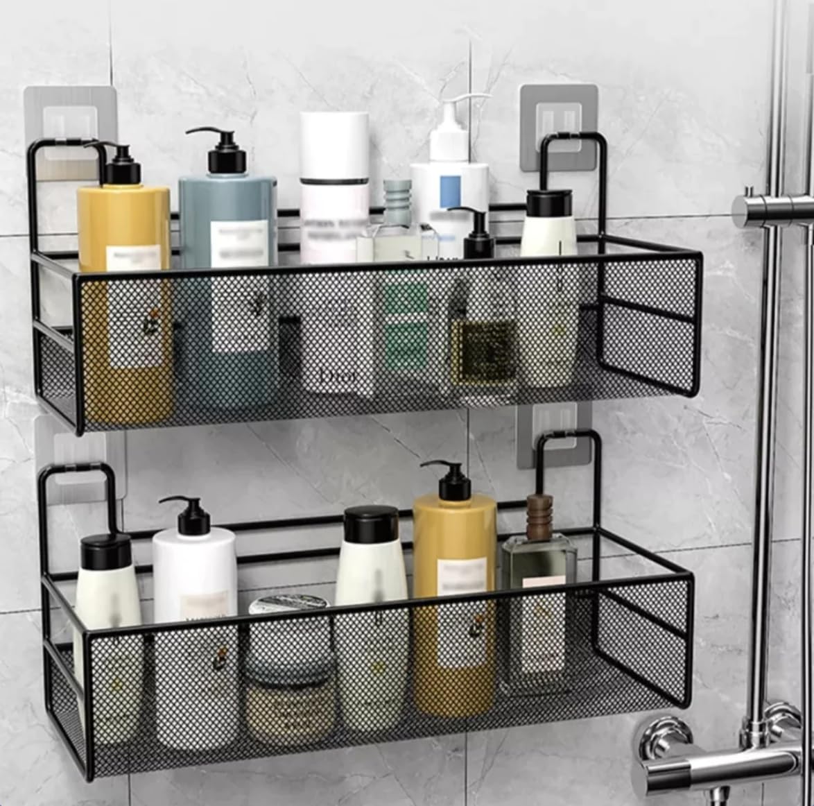 Black Mesh Cupboard Door Storage Baskets – 2 Pack