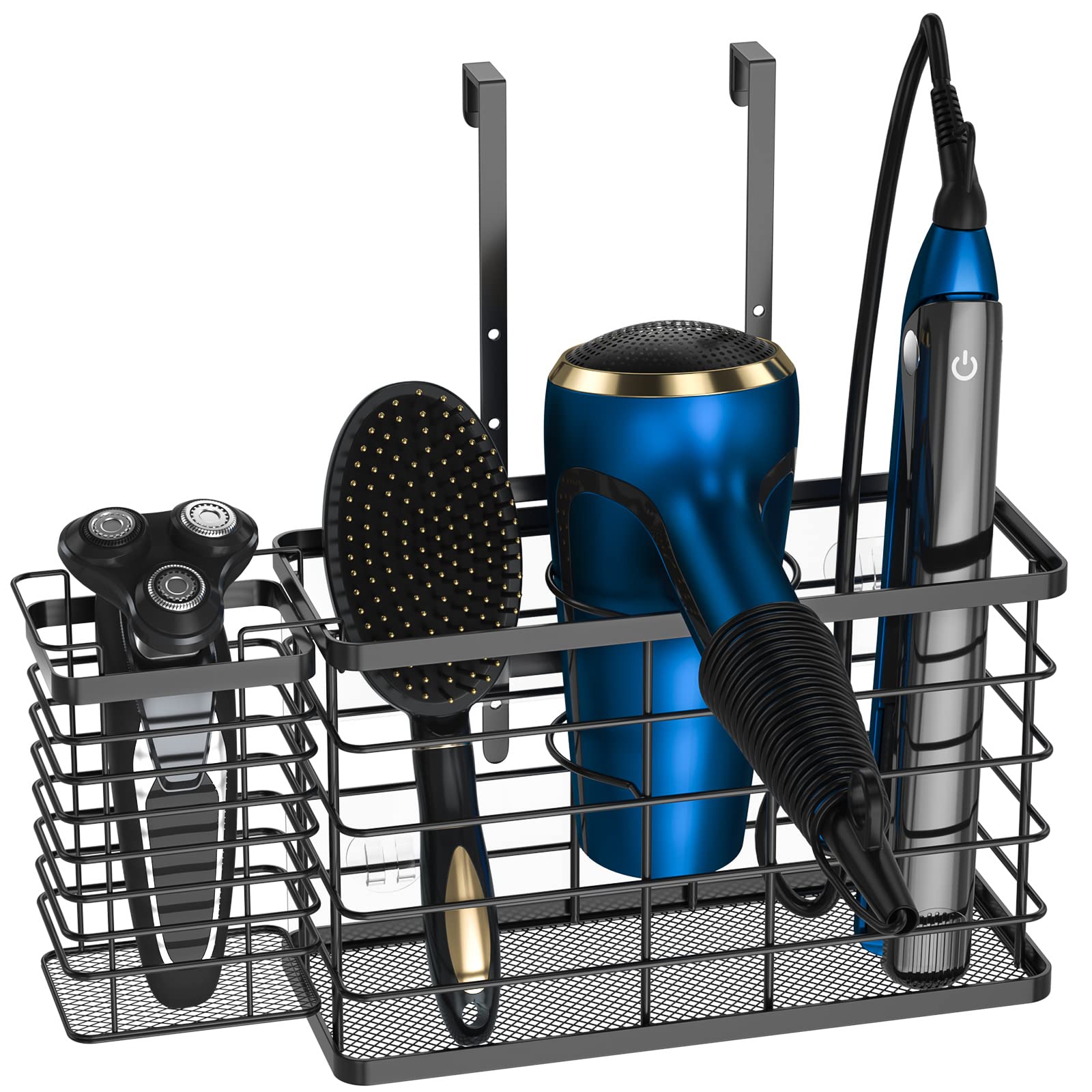 Agotglmi Hair Tool Organizer – 3-Slot Stainless Steel Cabinet Door Holder