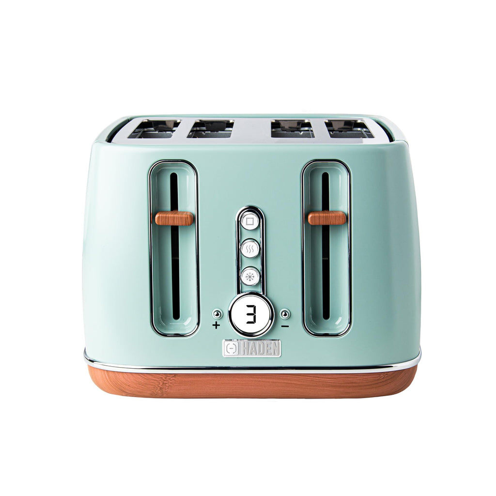Haden Dorchester 4-Slice Digital Toaster | Sage Green Stainless Steel