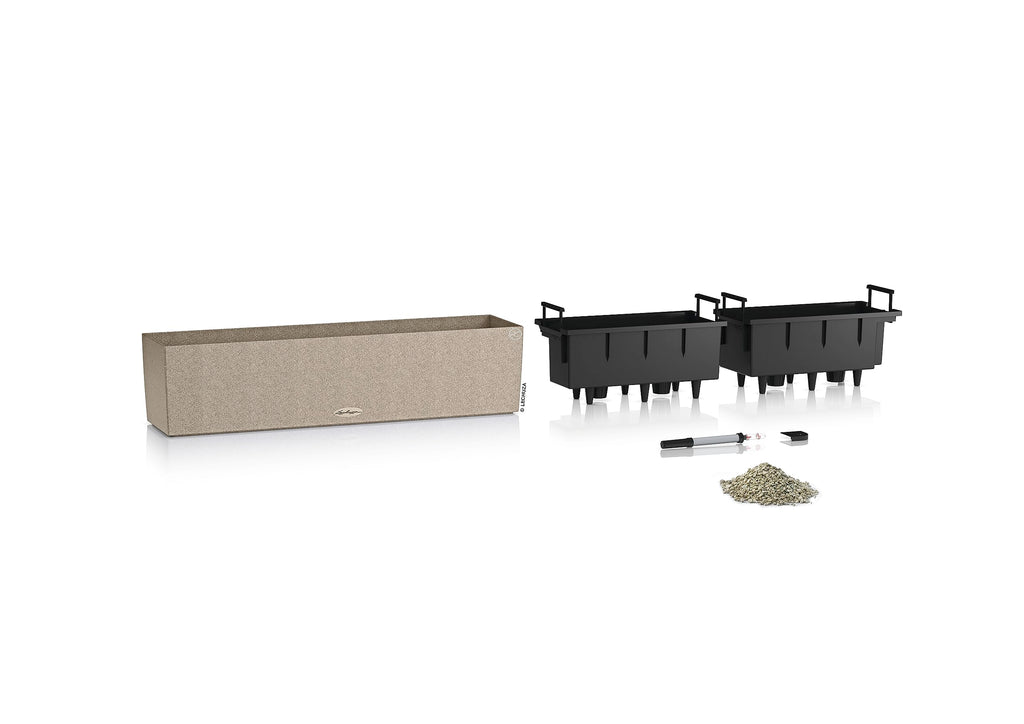 Lechuza BALCONERA Stone 80 Self-Watering Window Box Planter - Sand