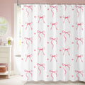 Dazzlewall Pink Bow Shower Curtain – 180x180cm Waterproof Polyester