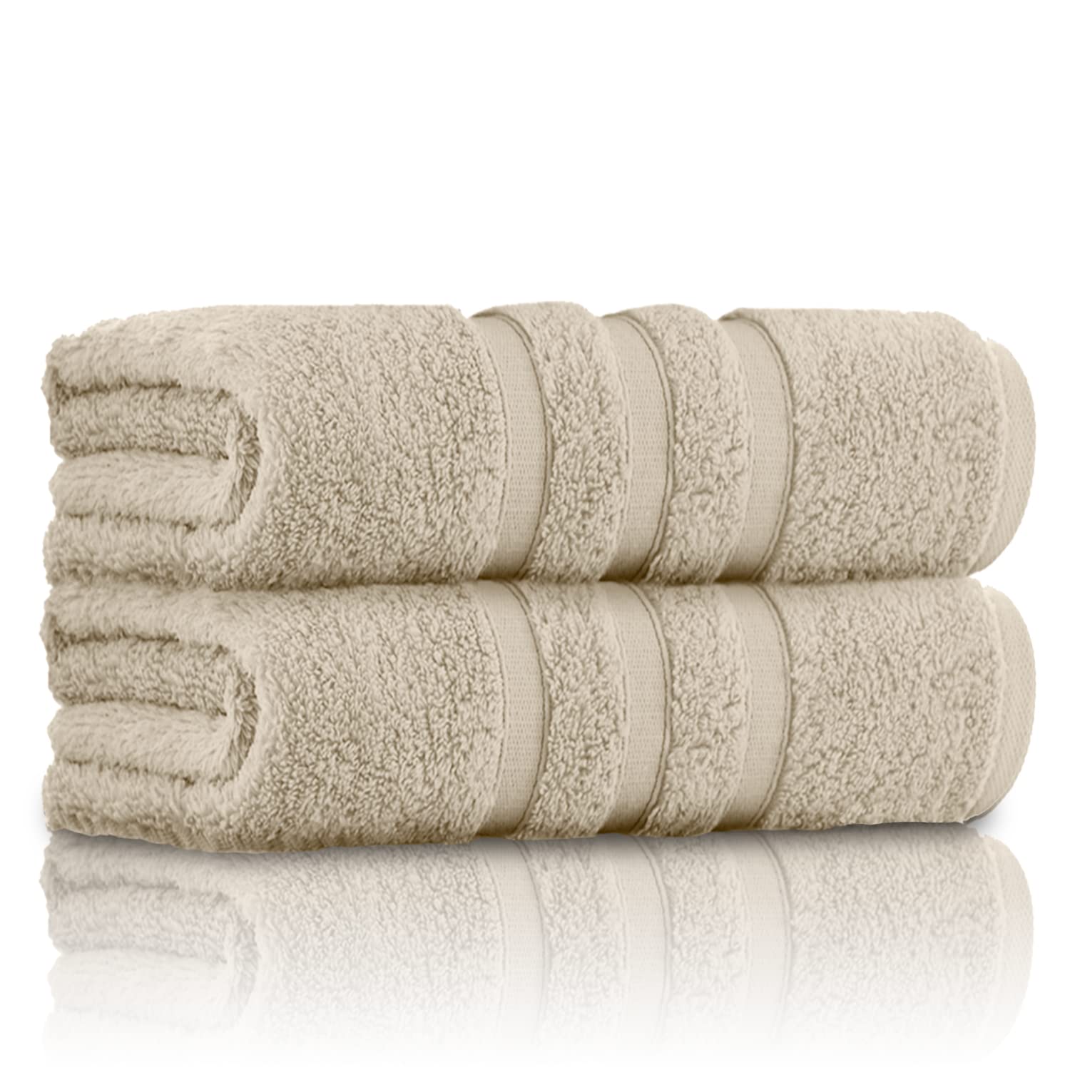 GC Gaveno Cavailia 100% Cotton Bath Towel – 550 GSM Zero Twist, Natural