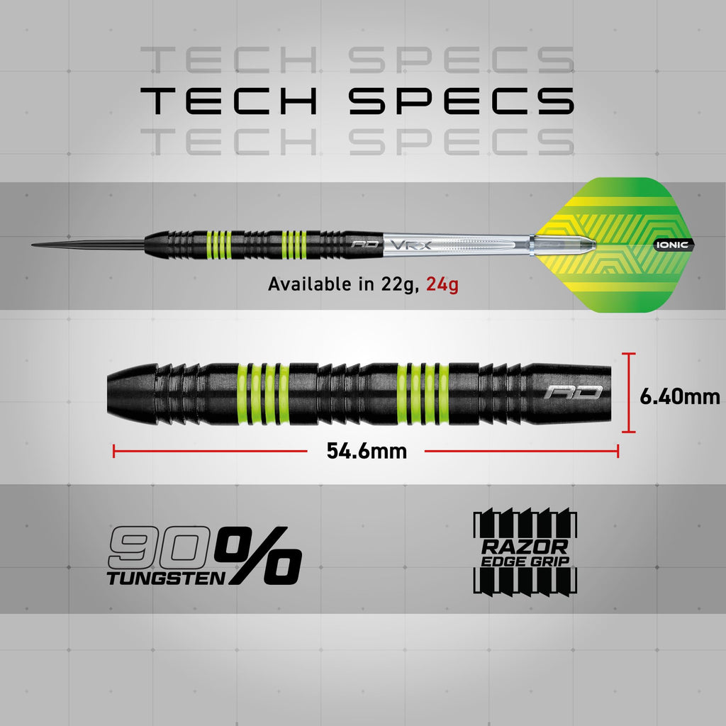 Red Dragon Freestyle 24g Tungsten Darts Set | 90% Tungsten Steel Tip