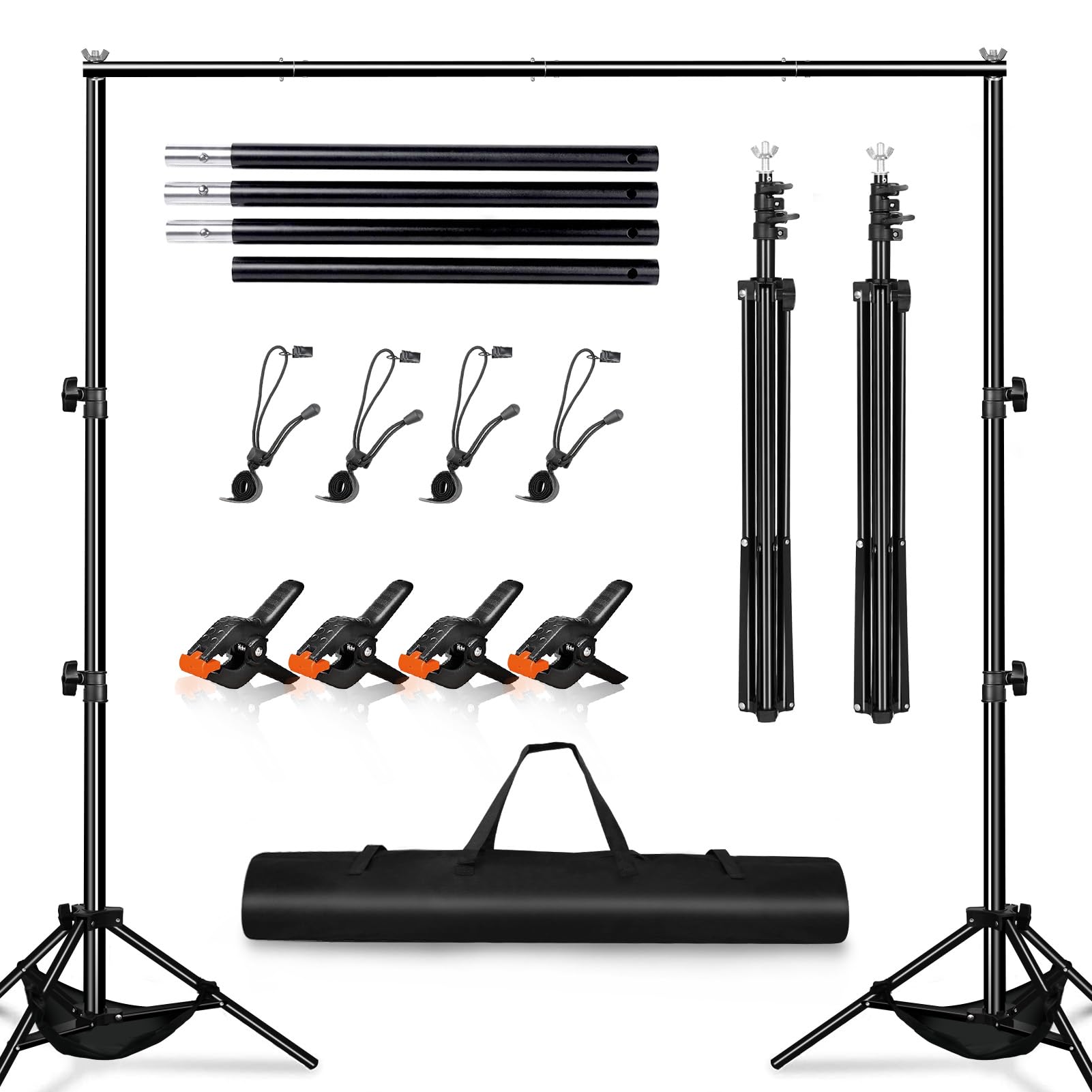 Heysliy Photography Backdrop Stand Kit - 3m x 2m Adjustable Frame