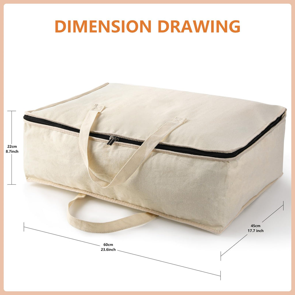 Belinlen 2 Pack Canvas Storage Bags Cotton Natural Closet Soft Storage Bags - image 2