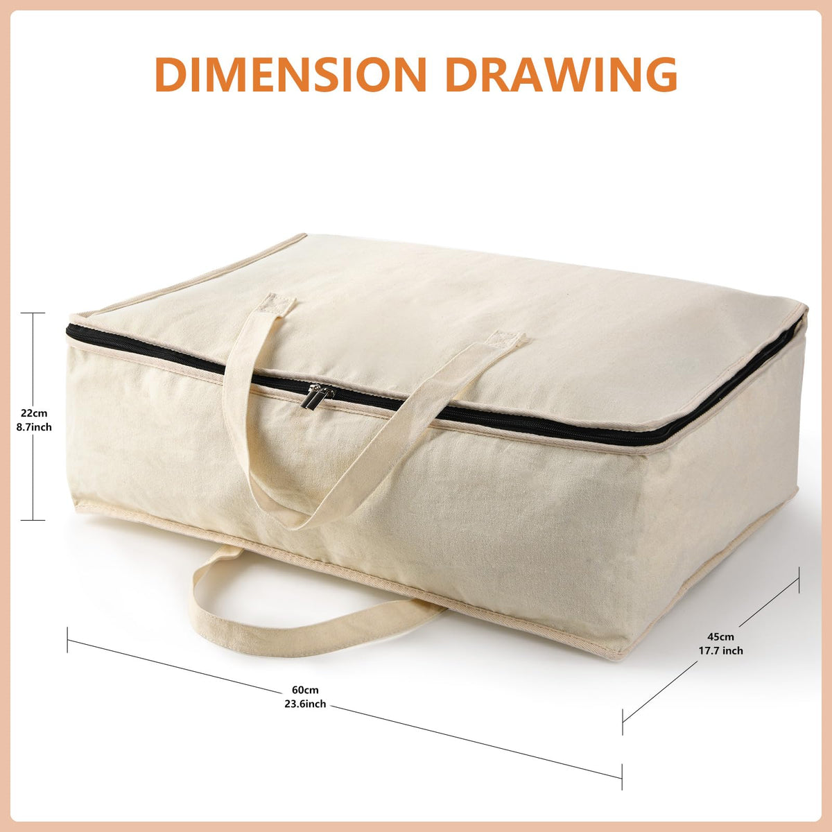 Belinlen 2 Pack Canvas Storage Bags Cotton Natural Closet Soft Storage Bags - image 2