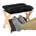 Foot Rest for Under Desk, Ergonomic Foot Stool Non-Slip Wooden Leg Rest Support with Comfortable Cushion for Office Desk at Work Home Use Enhances - image 1
