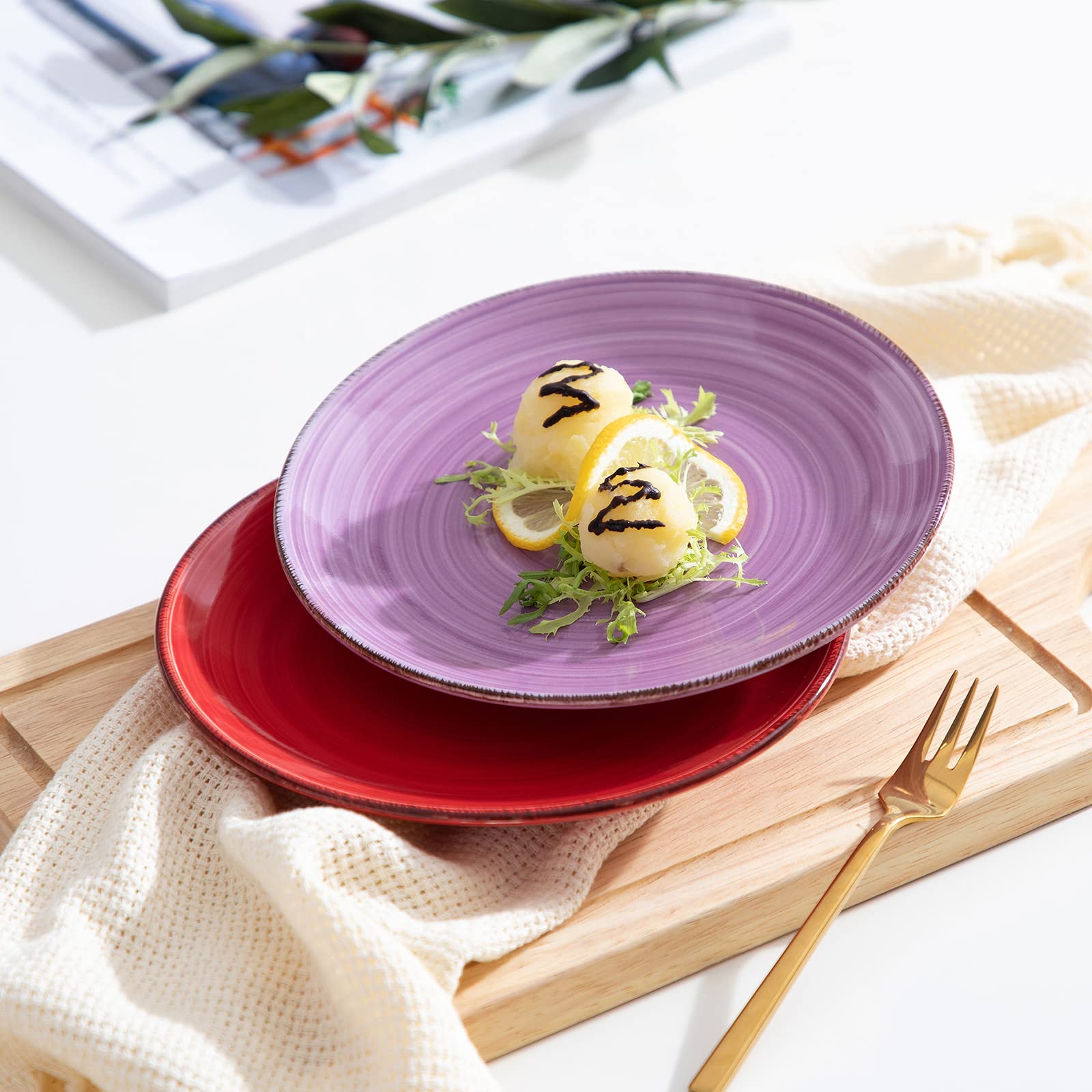 vancasso Bonita 6-Piece Dessert Plate Set – 7.5" Handpainted Stoneware