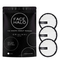 Face Halo Reusable Makeup Remover Pads – Eco-Friendly White Set of 3