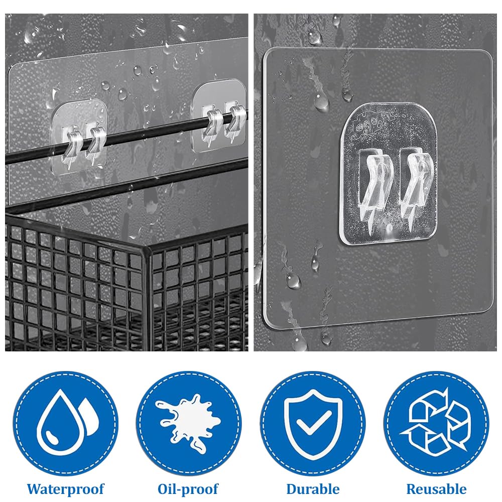 WOLMIK Shower Caddy Adhesive Replacement - 6 PCS Corner Shower Caddy Adhesive Sticker Hooks with Scraper - image 5