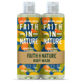 Faith In Nature Grapefruit & Orange Body Wash Set - Vegan, 2 x 400ml