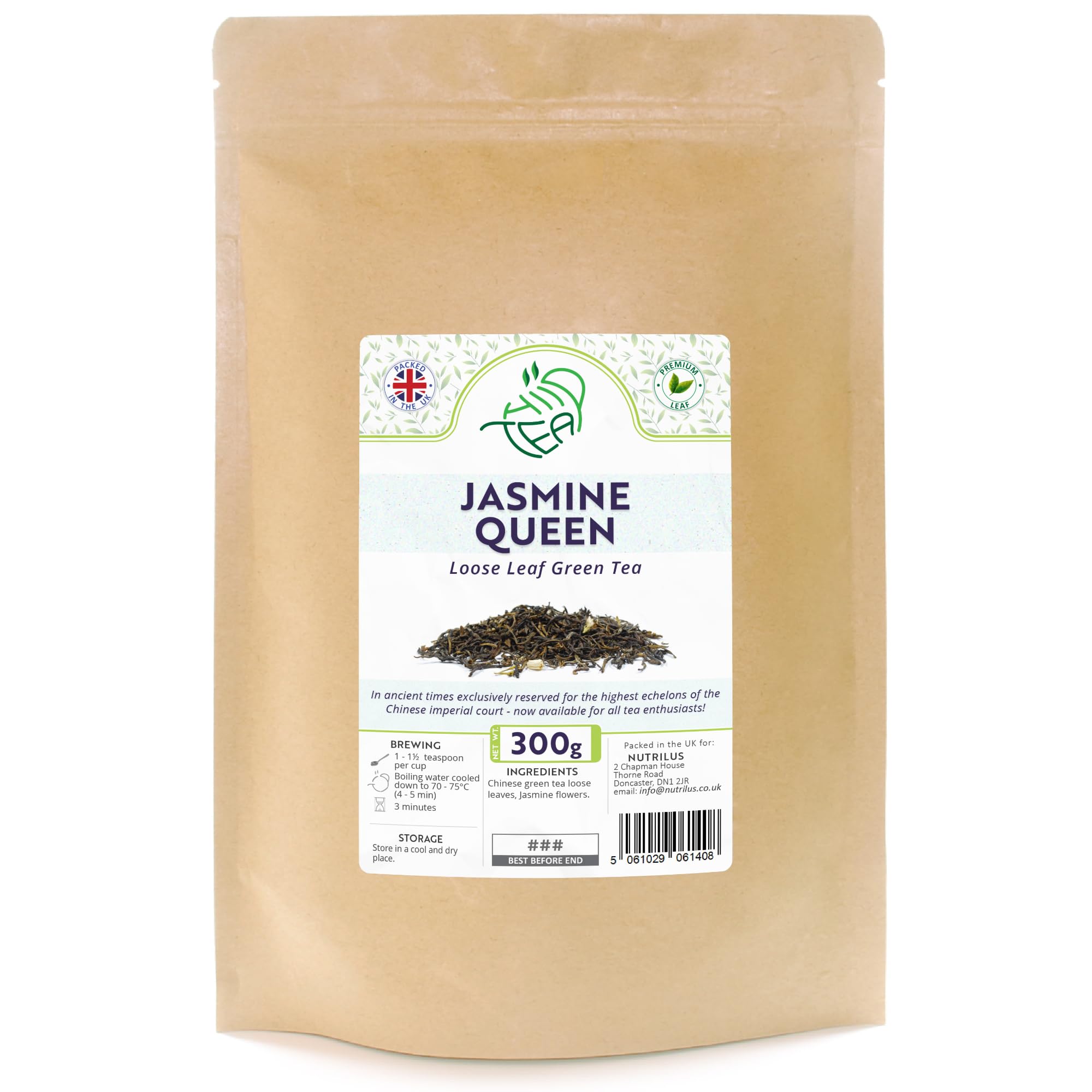 Jasmine Queen Premium Loose Leaf Green Chinese Tea (300g)
