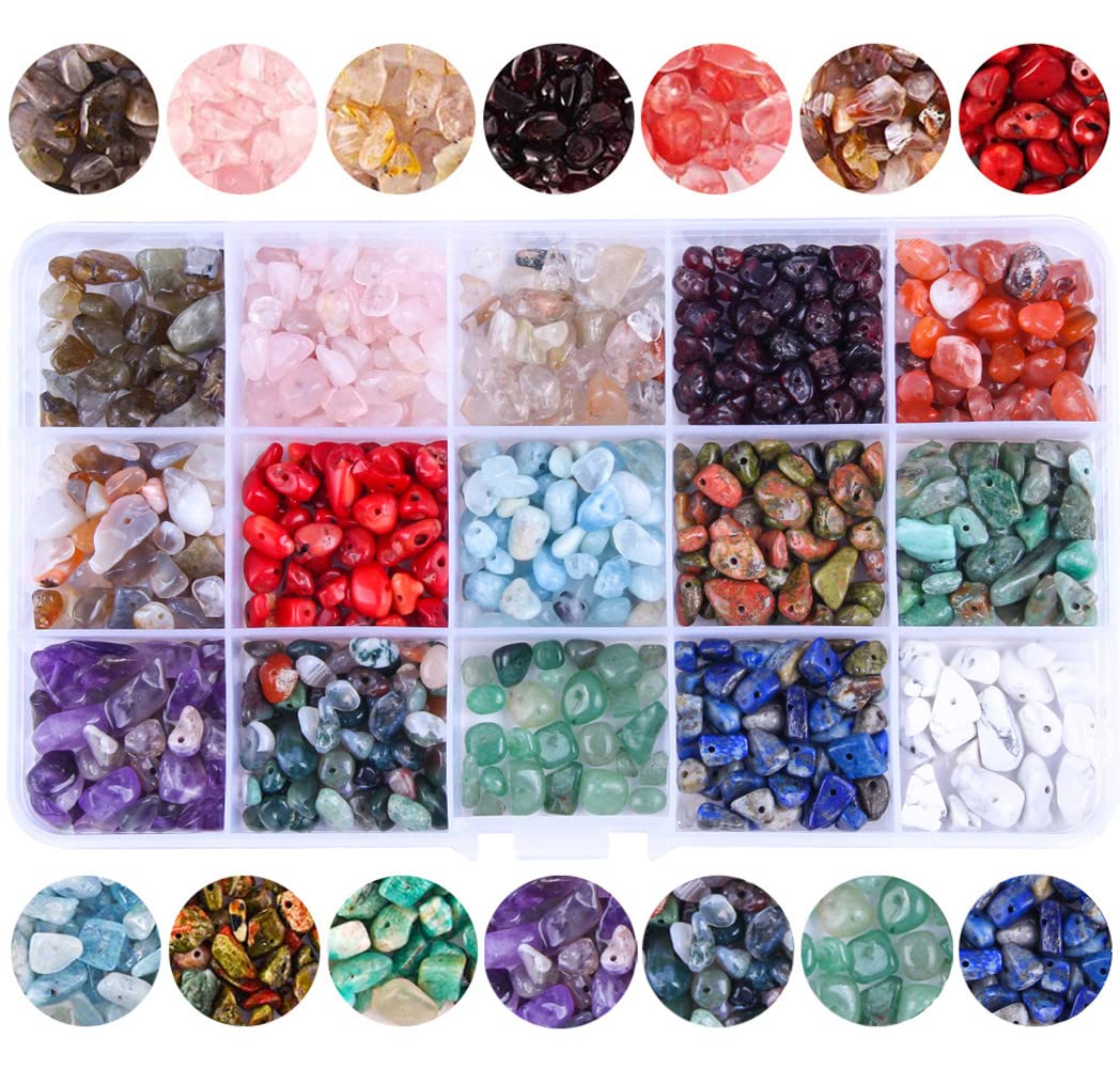 Colle 844pcs Crystal Beads for Jewellery Making - 15 Color Gemstone Kit